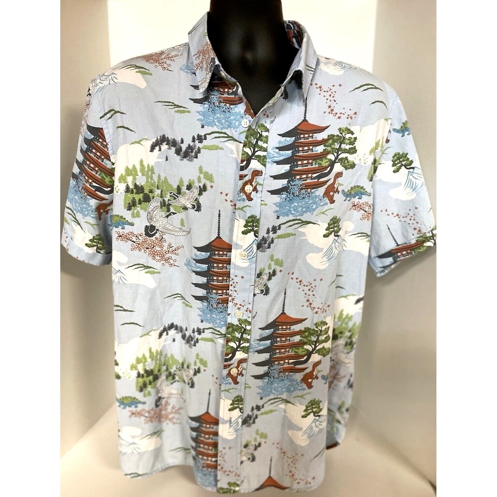 Firefly Lootwear Men's XL Hawaiian‎ Shirt Dinosaur Pagoda Limited Edition Cotton